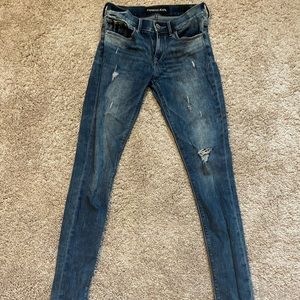 Express jeans light destructed wash